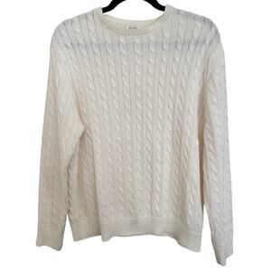 Brandy Melville John Gault Cream Cable Knit Fisherman Chunky Crewneck Sweater OS